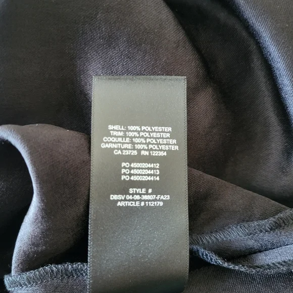 NWT Aritzia Wilfred Scenery Faux Wrap Black Satin Midi Slip Dress Size Medium - Picture 10 of 10